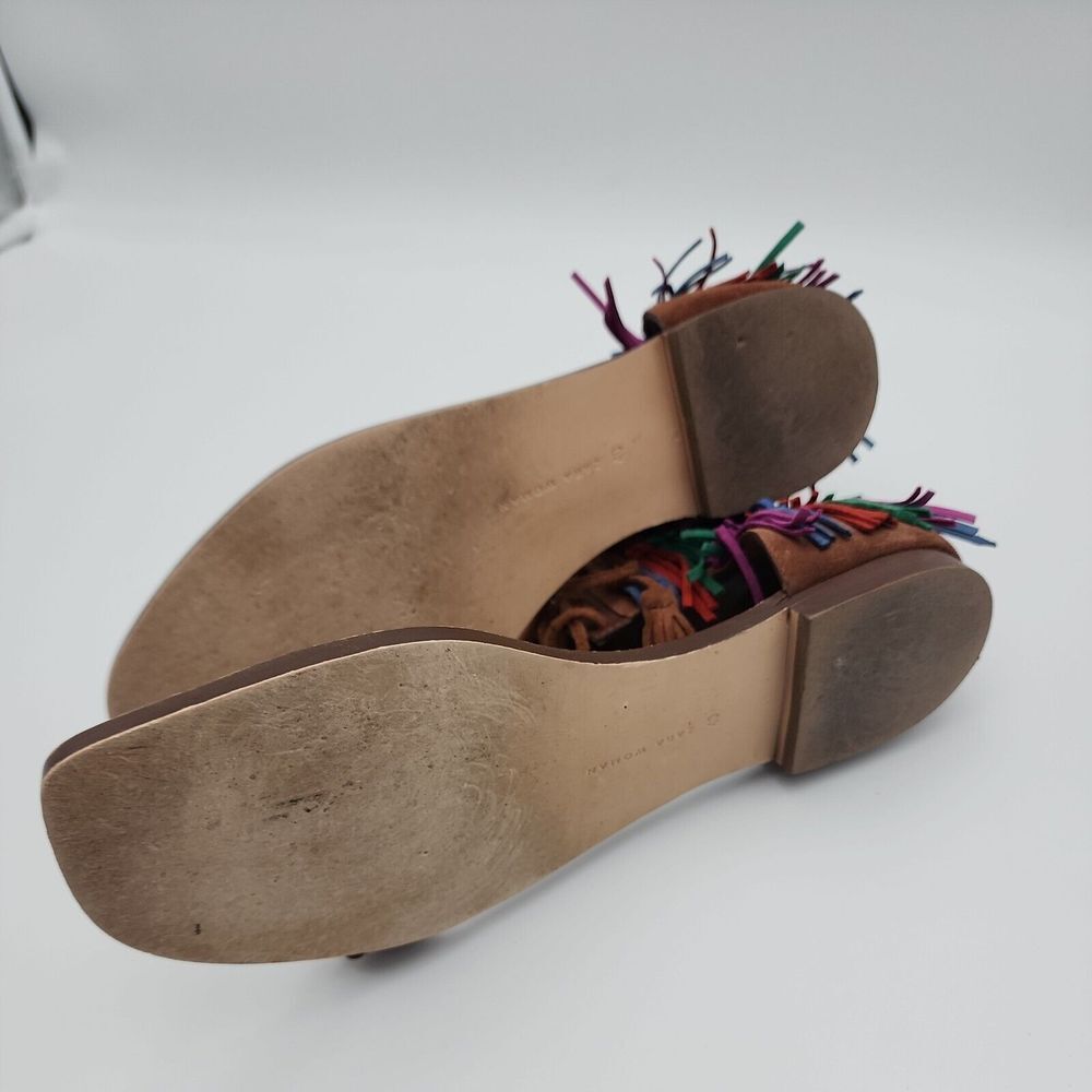 Zara Women Multi-color Leather Fringe Sandals, Women's Size EU 40/US 9 - Picture 8 of 8